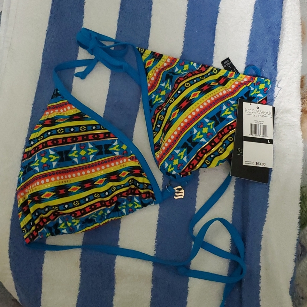 ROCAWEAR Multicolor Bikini Top sz L